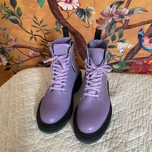 Charlotte Stone Purple Combat Boot